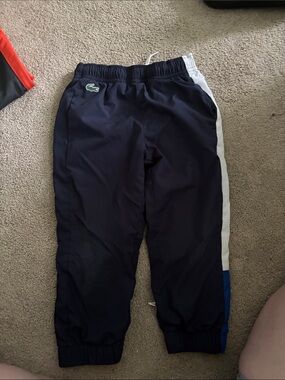 Lacoste Navy Joggers with White Side Stripe